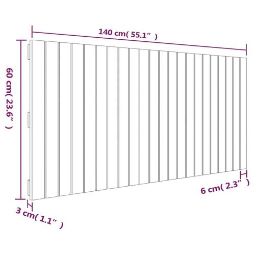 Sengegavl 140x3x60 cm massivt fyrretræ sort