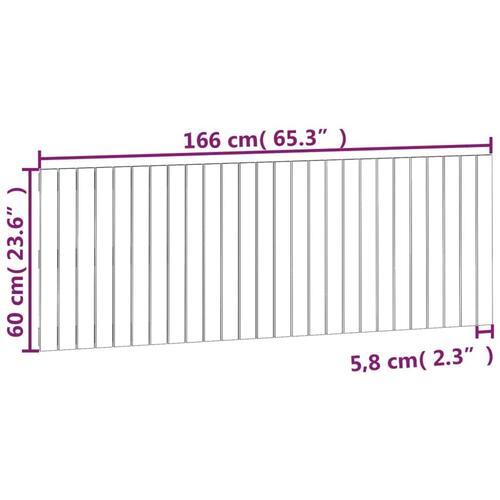 Sengegavl 166x3x60 cm massivt fyrretræ grå