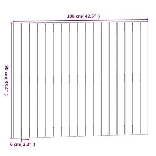 Sengegavl 108x3x90 cm massivt fyrretræ