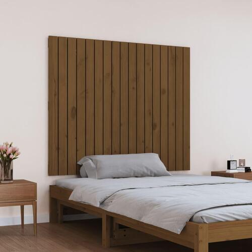 Sengegavl 108x3x90 cm massivt fyrretræ gyldenbrun