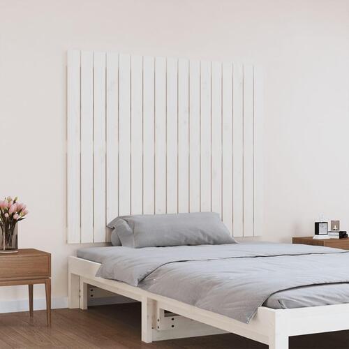 Sengegavl 108x3x90 cm massivt fyrretræ hvid