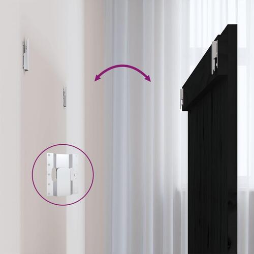 Sengegavl 108x3x90 cm massivt fyrretræ sort
