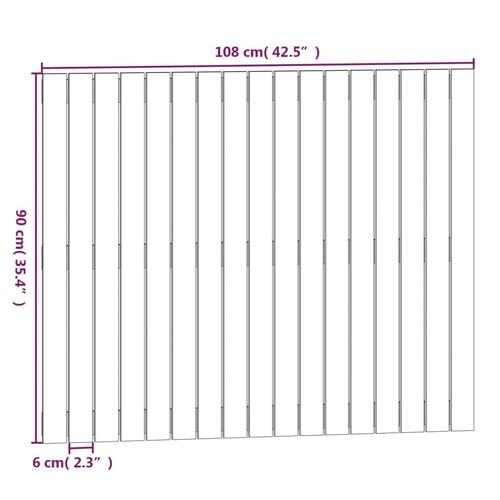 Sengegavl 108x3x90 cm massivt fyrretræ sort