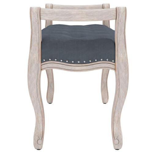 Bænk 110x45x60 cm velour mørkegrå