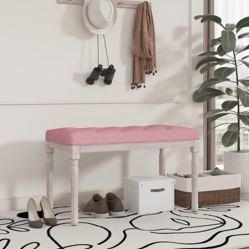 Bænk 80x40x49 cm velour lyserød