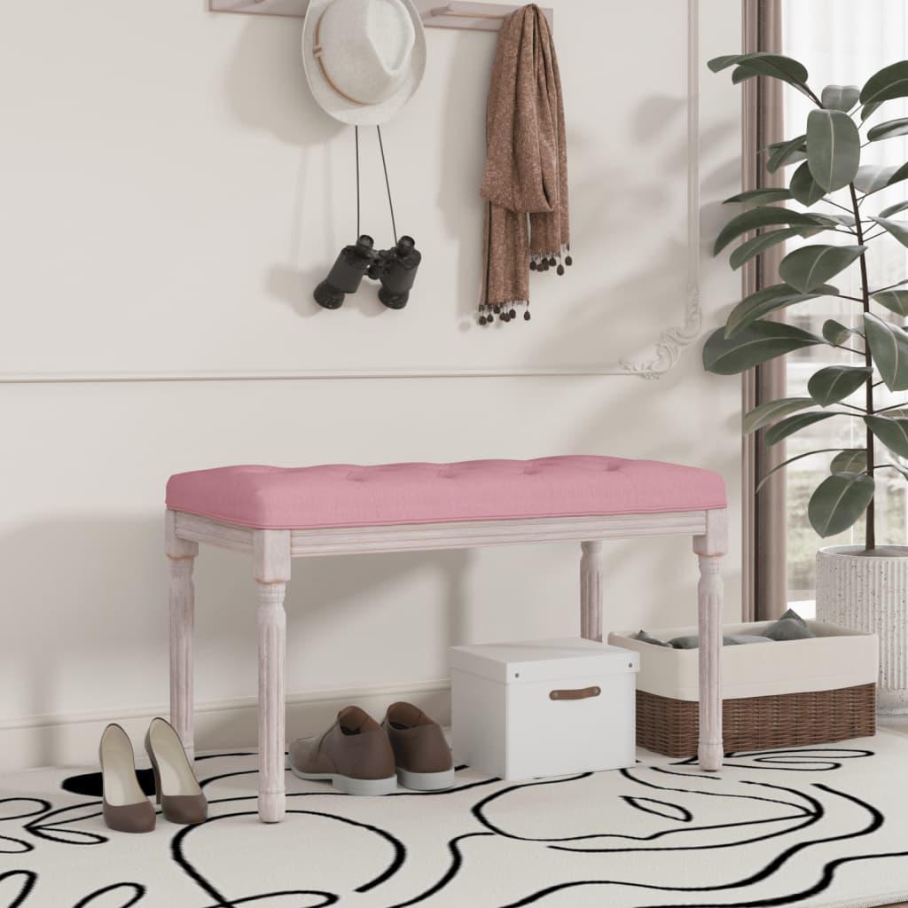 Bænk 80x40x49 cm velour lyserød