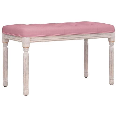 Bænk 80x40x49 cm velour lyserød