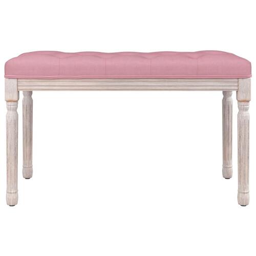 Bænk 80x40x49 cm velour lyserød