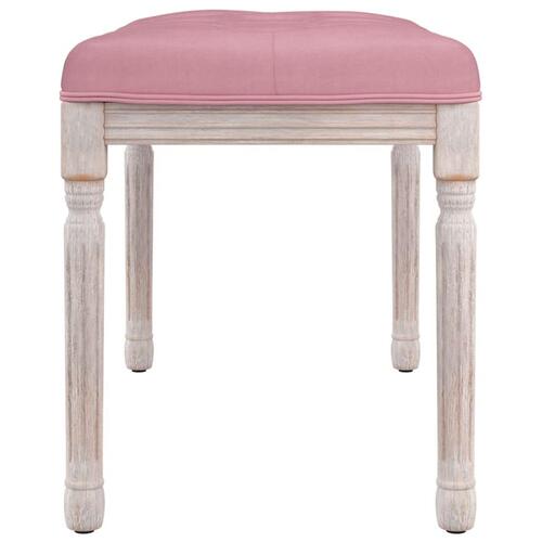 Bænk 80x40x49 cm velour lyserød
