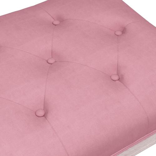 Bænk 80x40x49 cm velour lyserød
