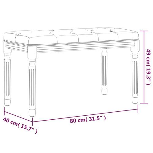 Bænk 80x40x49 cm velour lyserød