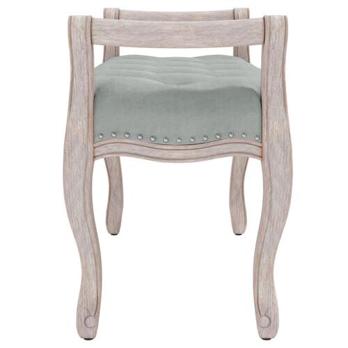 Bænk 110x45x60 cm velour lysegrå