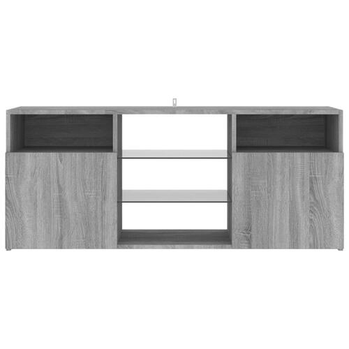 Tv-bord med LED-lys 120x30x50 cm grå sonoma-eg