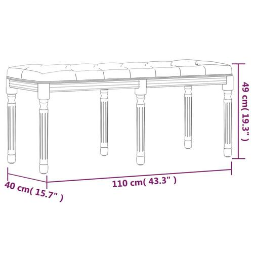 Bænk 110x40x49 cm stof mørkegrå