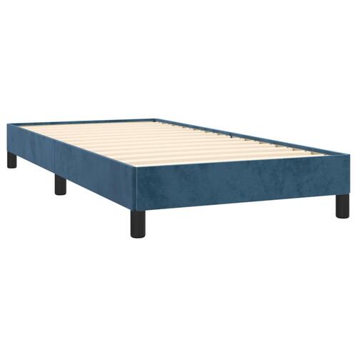 Sengeramme uden madras Mørkeblå 90x190 cm Fløjl