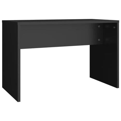 Skammel til makeupbord 70x35x45 cm konstrueret træ sort