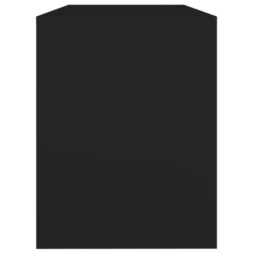 Skammel til makeupbord 70x35x45 cm konstrueret træ sort