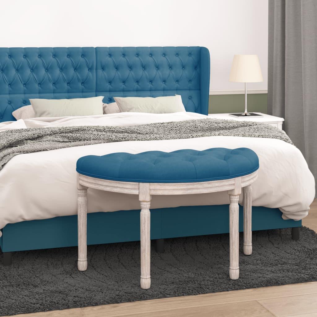 Bænk 81,5x41x49 cm velour blå