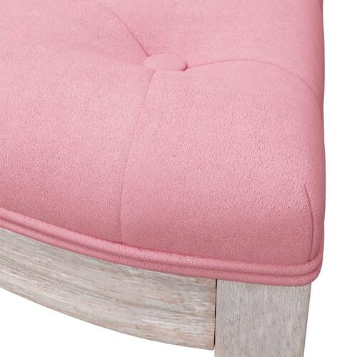 Bænk 81,5x41x49 cm velour lyserød