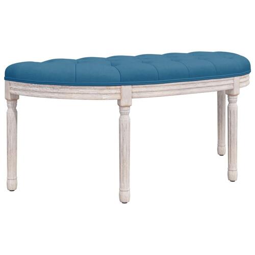 Bænk 110,5x45x49 cm velour blå