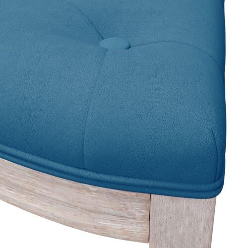Bænk 110,5x45x49 cm velour blå