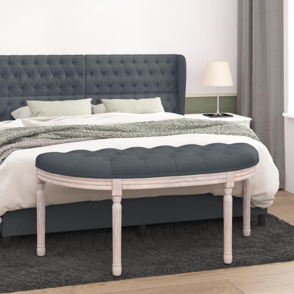 Bænk 110,5x45x49 cm velour mørkegrå