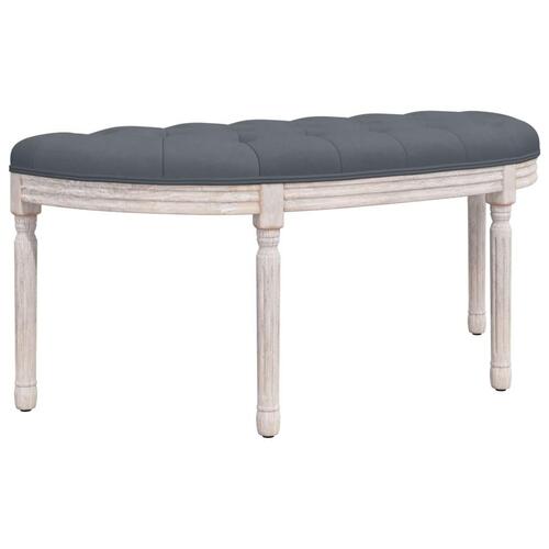 Bænk 110,5x45x49 cm velour mørkegrå