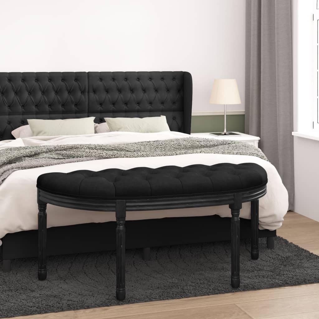 Bænk 110,5x45x49 cm velour sort
