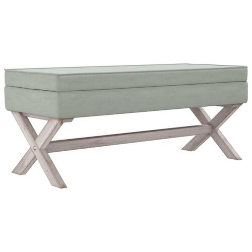 Opbevaringsskammel 110x45x49 cm velour lysegrå