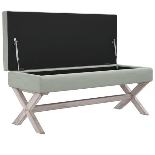 Opbevaringsskammel 110x45x49 cm velour lysegrå