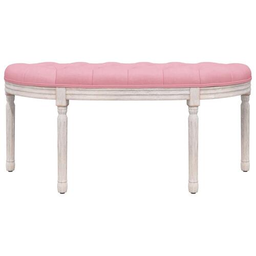 Bænk 110,5x45x49 cm velour lyserød