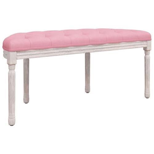 Bænk 110,5x45x49 cm velour lyserød