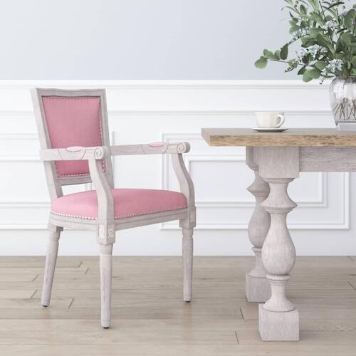 Spisebordsstol velour lyserød