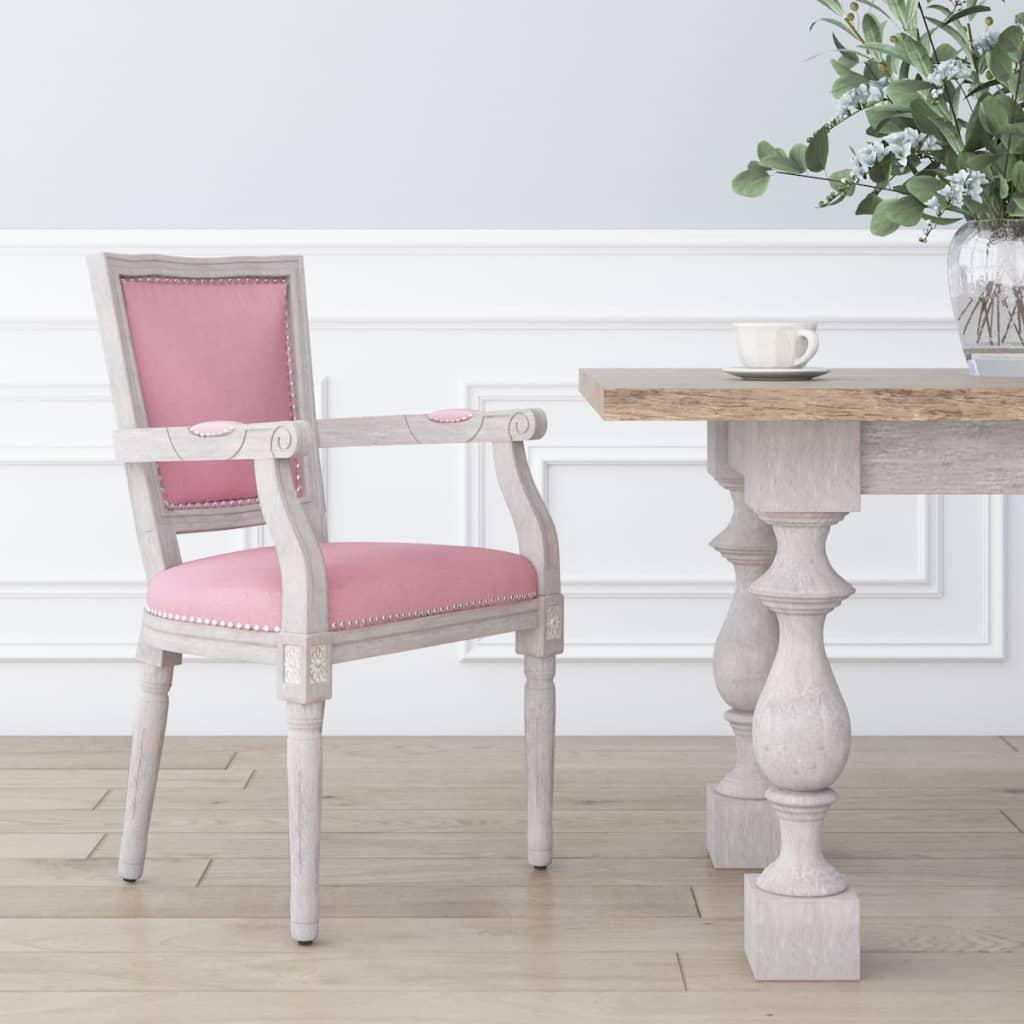 Spisebordsstol velour lyserød
