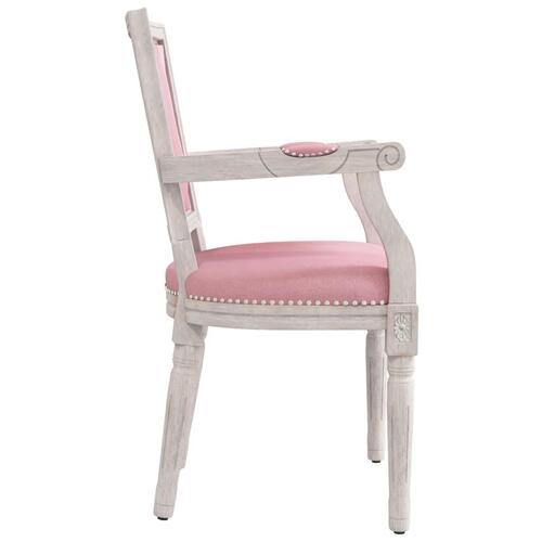 Spisebordsstol velour lyserød