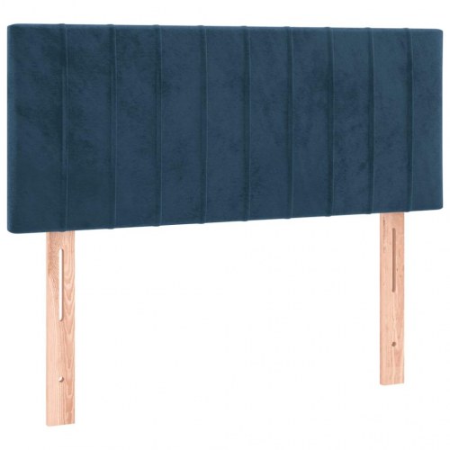 Kontinentalseng med madras 90x190 cm - fløjl, mørkeblå