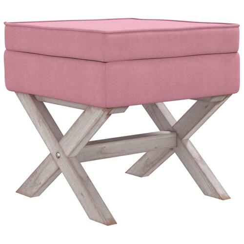 Opbevaringsskammel 45x45x49 cm velour lyserød