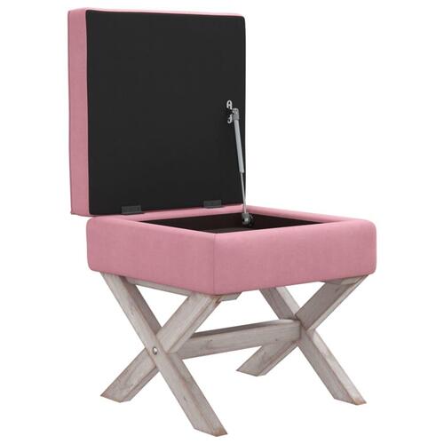 Opbevaringsskammel 45x45x49 cm velour lyserød
