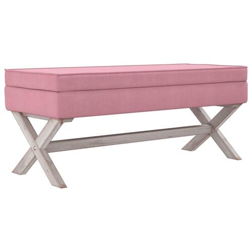 Opbevaringsskammel 110x45x49 cm velour lyserød