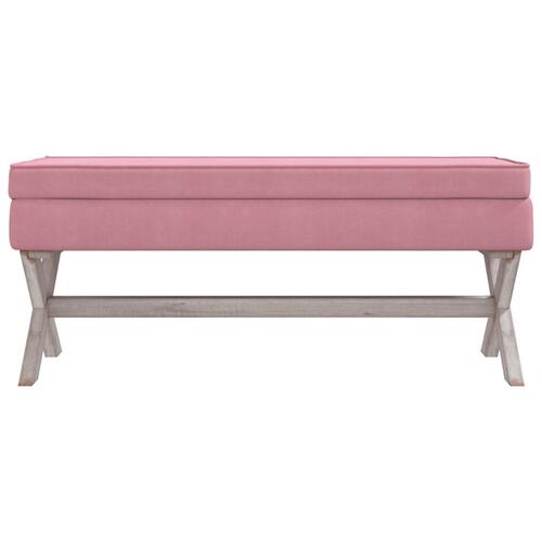 Opbevaringsskammel 110x45x49 cm velour lyserød