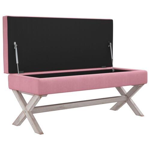 Opbevaringsskammel 110x45x49 cm velour lyserød