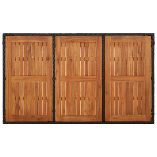 Havebord med træplade 150x90x75 cm polyrattan