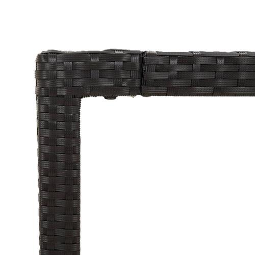 Havebord med træplade 150x90x75 cm polyrattan