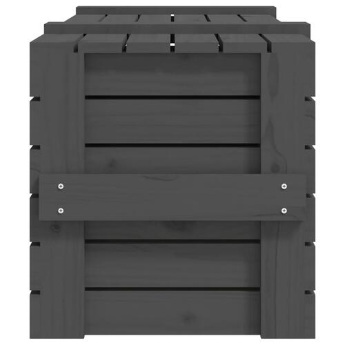 Opbevaringskasse 91x40,5x42 cm massivt fyrretræ grå