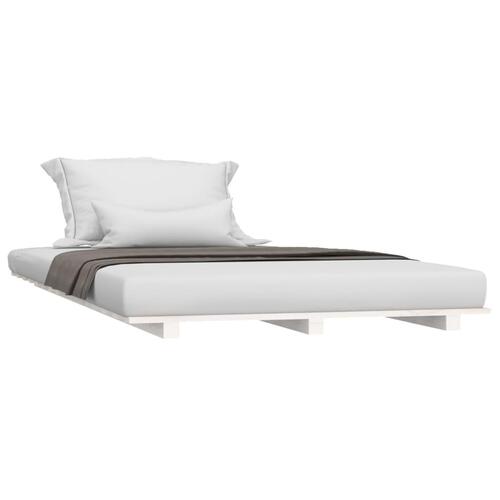 Sengeramme 90x200 cm massivt fyrretræ hvid