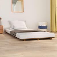 Sengeramme 90x200 cm massivt fyrretræ gyldenbrun