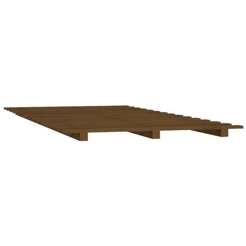 Sengeramme 90x200 cm massivt fyrretræ gyldenbrun