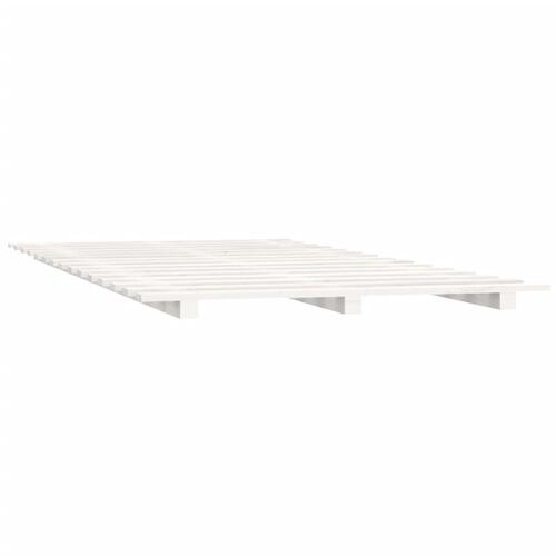 Sengeramme 140x200 cm massivt fyrretræ hvid