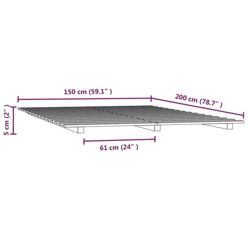 Sengeramme 150x200 cm massivt fyrretræ