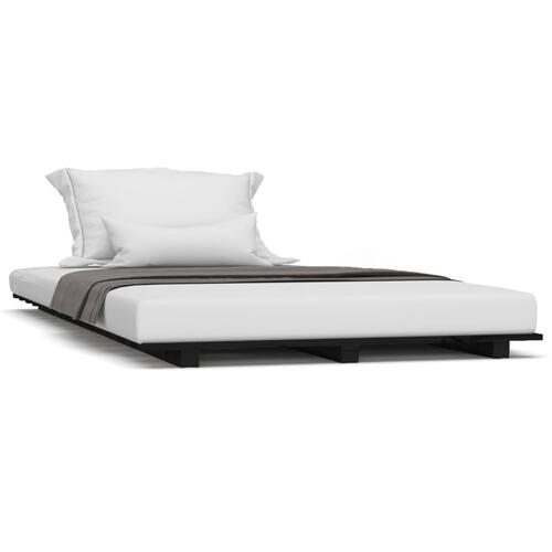 Sengestel 75x190 cm massivt fyrretræ sort